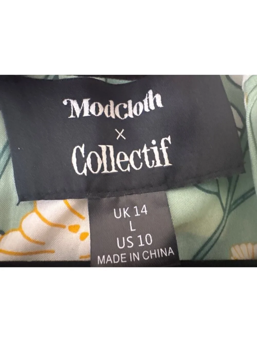 Modcloth X Collectif Size 10 Sage Green Floral Wrap Wide Leg Jumpsuit With Belt - Picture 5 of 10